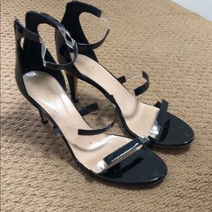 Tamara Mellon Frontline 75 black patent stilettos